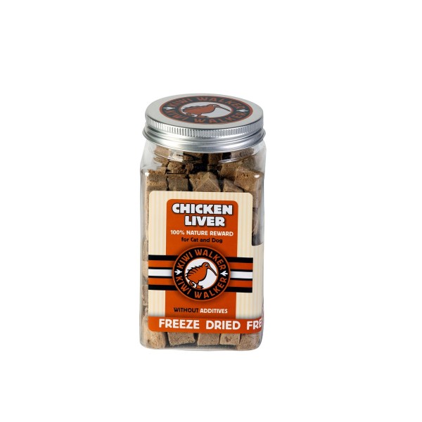 Friandises pour chien au foie de poulet - Bocal carré de 115gr lyophilisées