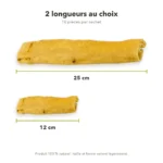 Comparatif des longueurs 12 cm et 25 cm des rouleaux de porc pour chien